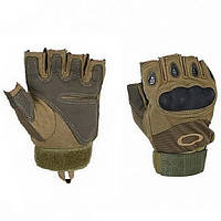 Тактические беспалые перчатки Oakley Olive, фото 1