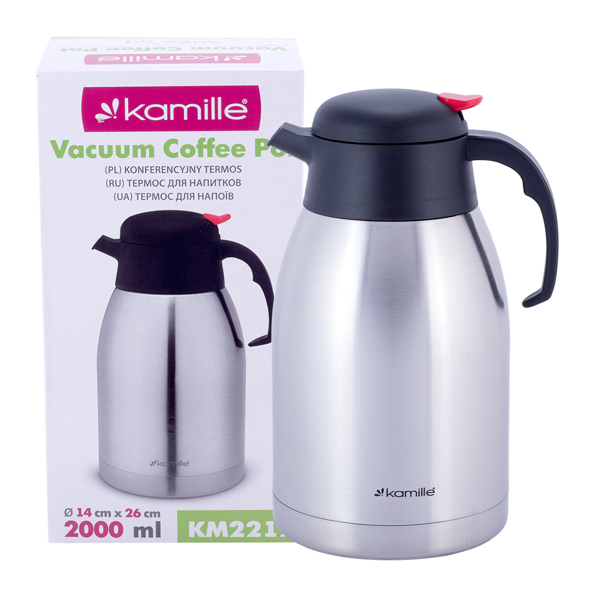 Термос для чая и кофе Kamille на 2000мл из нержавеющей стали конференционный KM-2212
Термос для чая и кофе Kamille на 2000мл из нержавеющей стали конференционный KM-2212