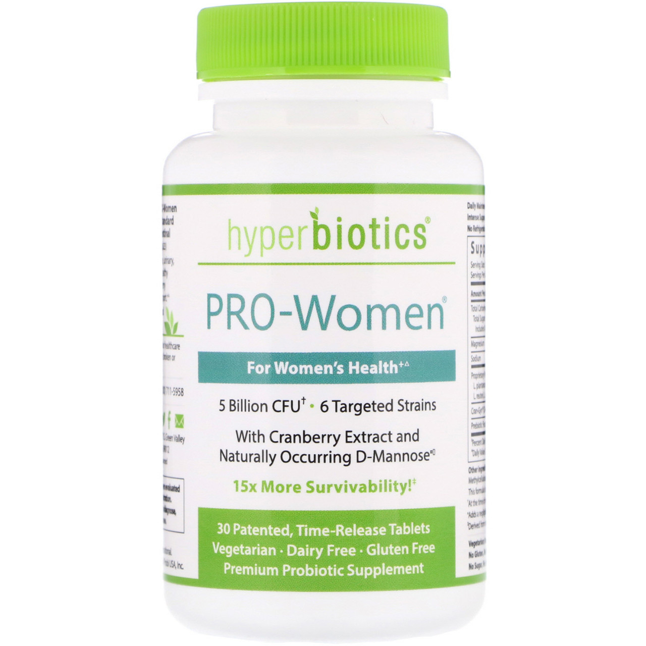Hyperbiotics, PRO-Women. The Perfect Probiotics for Women's Health,, 5 Billion CFU', 30 Tablets
Hyperbiotics, PRO-Women. The Perfect Probiotics for Women's Health,, 5 Billion CFU', 30 Tablets
