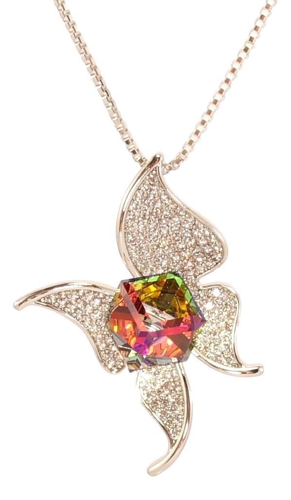 Кулон ХР Родий с кр-ми Swarovski на цепочке "Бабочка с кубом Vitrail Medium и цирконием" дл.40-45см х 1мм
Кулон ХР Родий с кр-ми Swarovski на цепочке "Бабочка с кубом Vitrail Medium и цирконием" дл.40-45см х 1мм