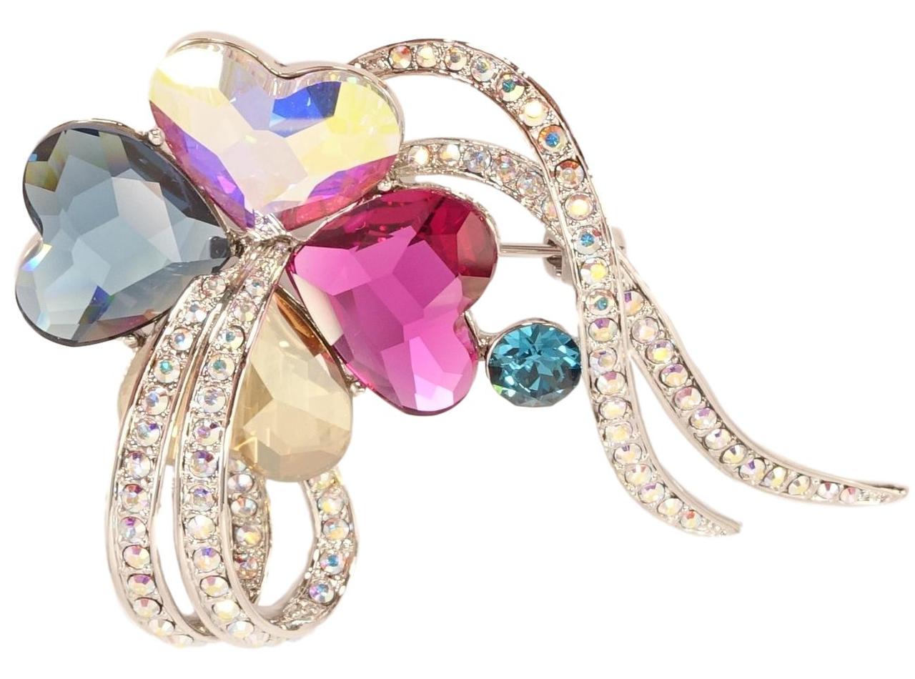 Брошь-Кулон ХР Родий с кристаллами Swarovski "Декоративный четырехлистник с цветными кристаллами"
Брошь-Кулон ХР Родий с кристаллами Swarovski "Декоративный четырехлистник с цветными кристаллами"