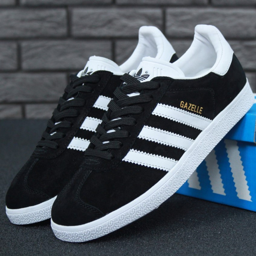 

Кроссовки Adidas Gazelle Black White 1в1 как Оригинал! ТОП (ААА+) 40, Черно-белый