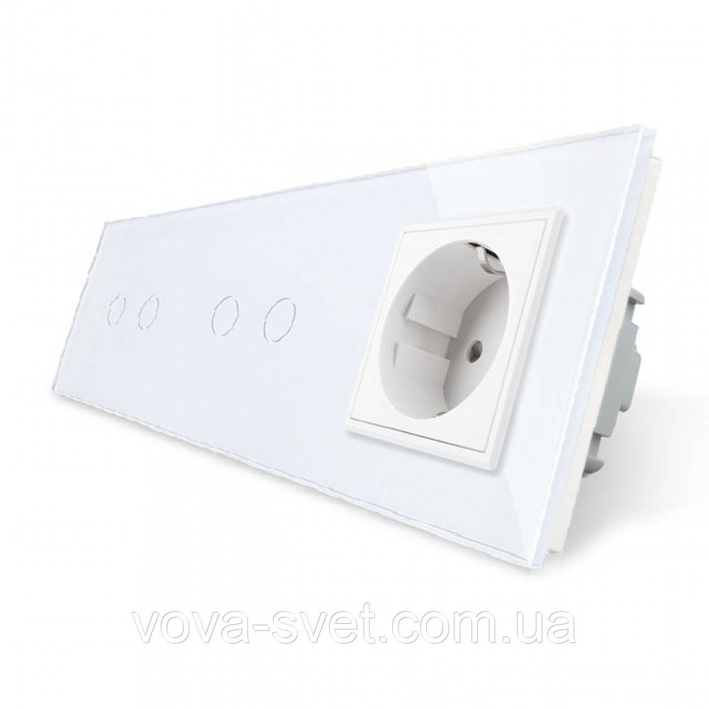 Сенсорный выключатель Livolo 4 канала (2-2) с розеткой белый стекло (VL-C702/C702/C7C1EU-11)
Сенсорный выключатель Livolo 4 канала (2-2) с розеткой белый стекло (VL-C702/C702/C7C1EU-11)