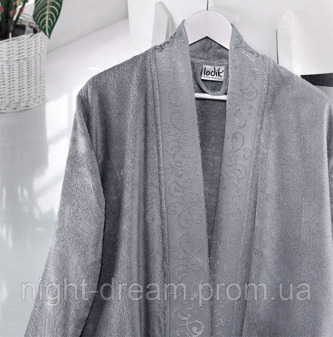 Бамбуковый халат Ladik Jessi  v6 серый L