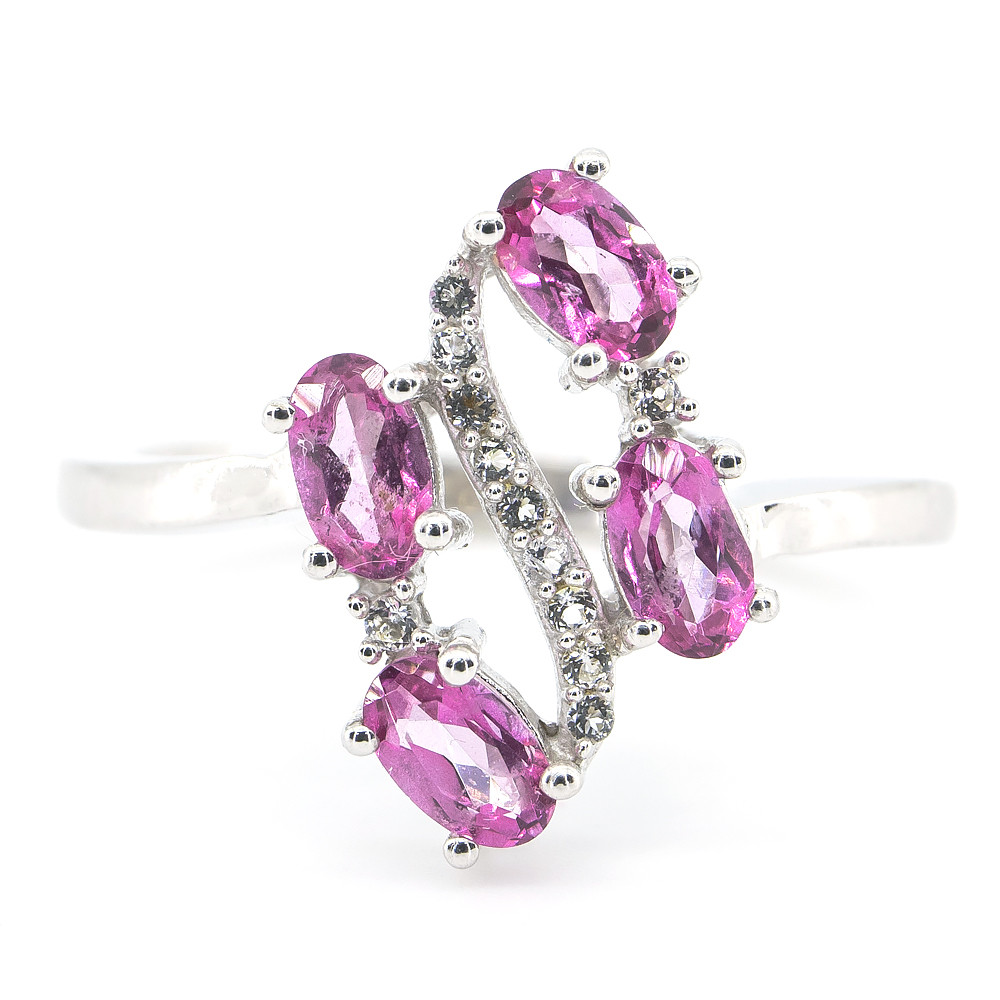 Серебряное кольцо 925 пробы 2,96 гр. с индийскими розовыми топазами и белыми топазами из США 1,27 ка
Серебряное кольцо 925 пробы 2,96 гр. с индийскими розовыми топазами и белыми топазами из США 1,27 ка
