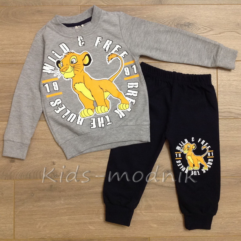 Детский костюм для мальчиков на манжетах -Wild & Free for Lion- серого цвета 3-4-5-6 лет 116
Детский костюм для мальчиков на манжетах -Wild & Free for Lion- серого цвета 3-4-5-6 лет 116
