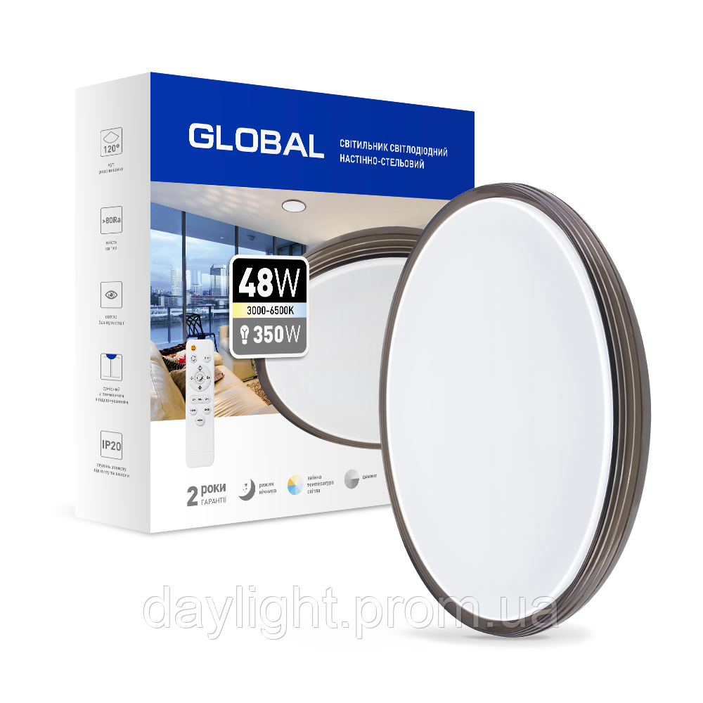 Функциональный настенно-потолочный светильник GLOBAL Functional Light 48W 3000-6500K 02-C
Функциональный настенно-потолочный светильник GLOBAL Functional Light 48W 3000-6500K 02-C