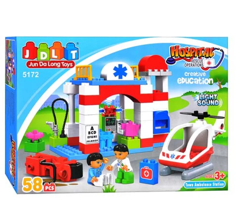 Конструктор JDLT 5172 (Аналог Lego Duplo) Пункт скорой помощи 58 деталей со светом и звуком
Конструктор JDLT 5172 (Аналог Lego Duplo) Пункт скорой помощи 58 деталей со светом и звуком