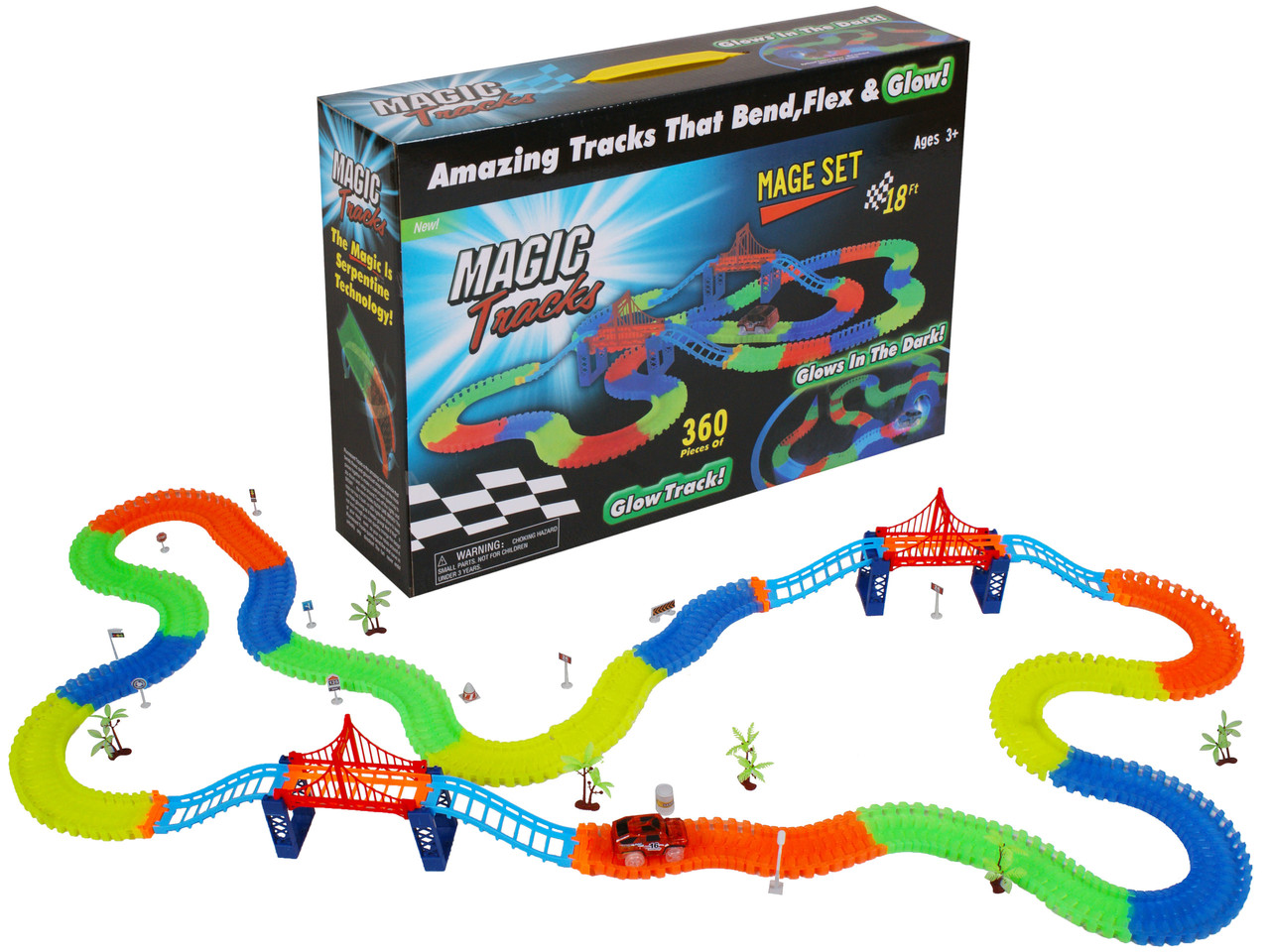Гоночный трек Magic Tracks Мэджик Трек - 360 деталей с мостом и две гоночные машинки
Гоночный трек Magic Tracks Мэджик Трек - 360 деталей с мостом и две гоночные машинки