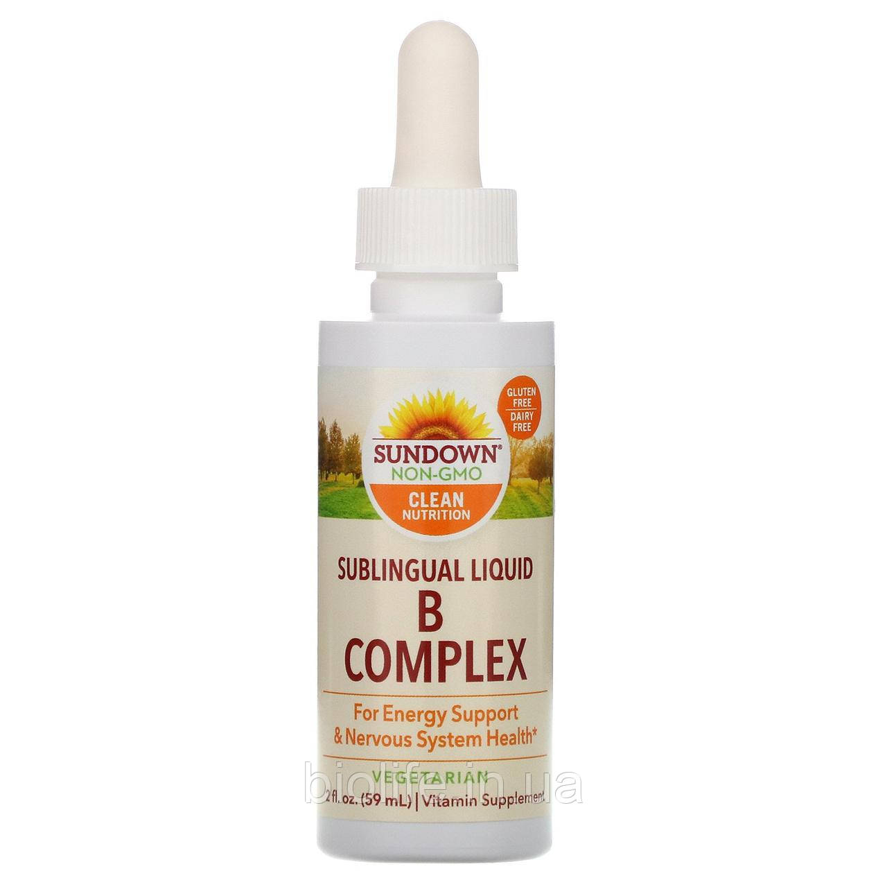 Sundown Naturals, Сублингвальный комплекс витаминов В с витамином В-12, 2 жидкие унции (59 мл)
Sundown Naturals, Сублингвальный комплекс витаминов В с витамином В-12, 2 жидкие унции (59 мл)
