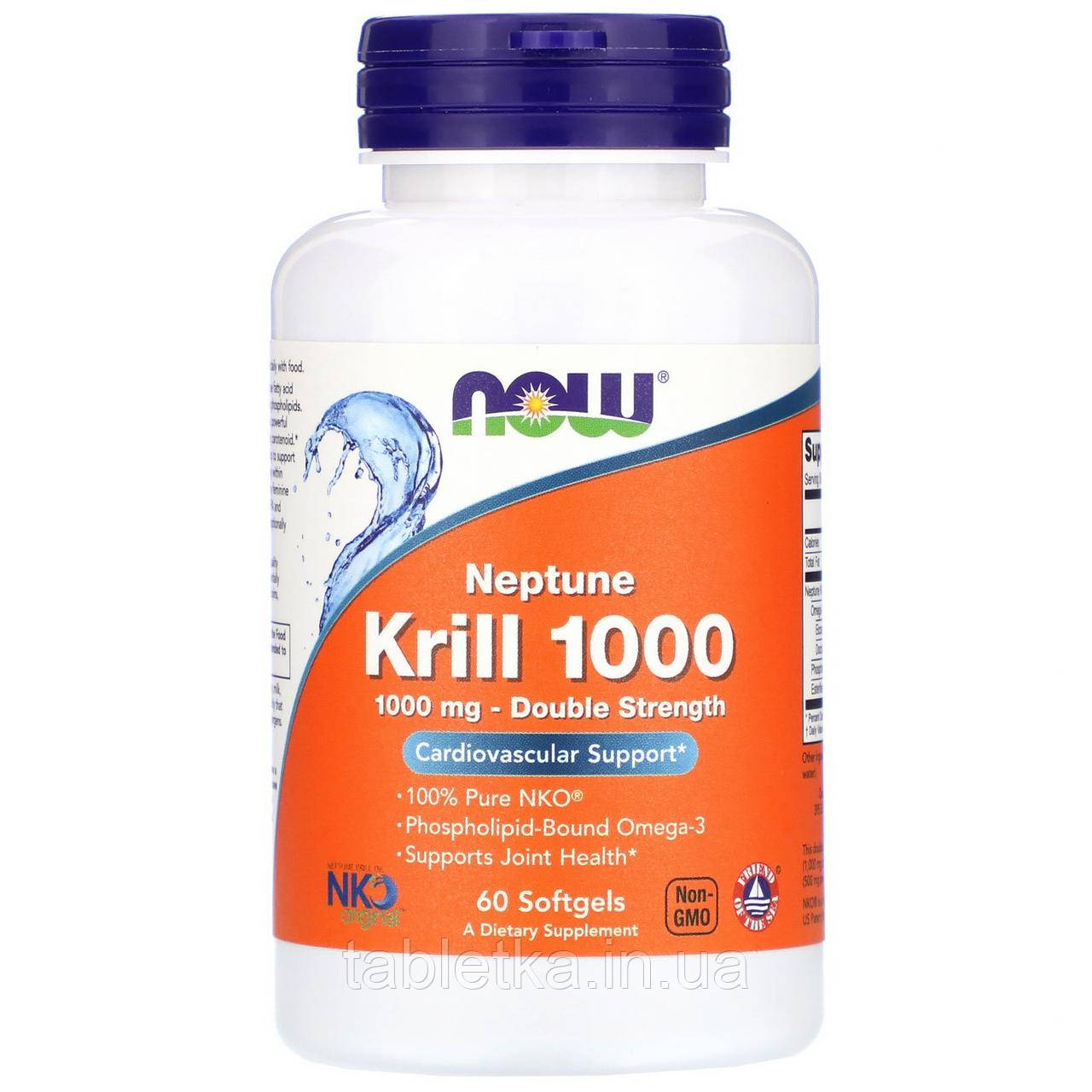Now Foods, Крилевый жир Neptune Krill 1000, двойная эффективность, 1000 мг, 60 мягких желатиновых капсул
Now Foods, Крилевый жир Neptune Krill 1000, двойная эффективность, 1000 мг, 60 мягких желатиновых капсул