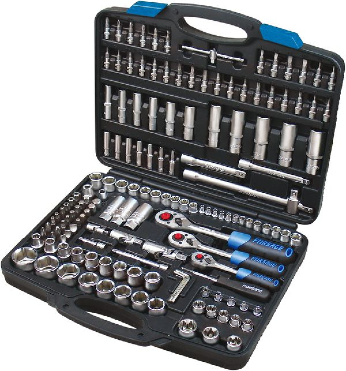 Набор инструментов 1/4", 3/8", 1/2", 150 предметов, 6-гр., 4-32 мм, F-41501-5 FORSAGE
Набор инструментов 1/4", 3/8", 1/2", 150 предметов, 6-гр., 4-32 мм, F-41501-5 FORSAGE