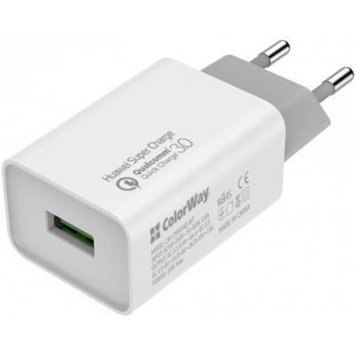 Зарядное устройство ColorWay 1USB Huawei Super Charge/Quick Charge 3.0, 4A (20W) (CW-CHS014Q-WT)
Зарядное устройство ColorWay 1USB Huawei Super Charge/Quick Charge 3.0, 4A (20W) (CW-CHS014Q-WT)