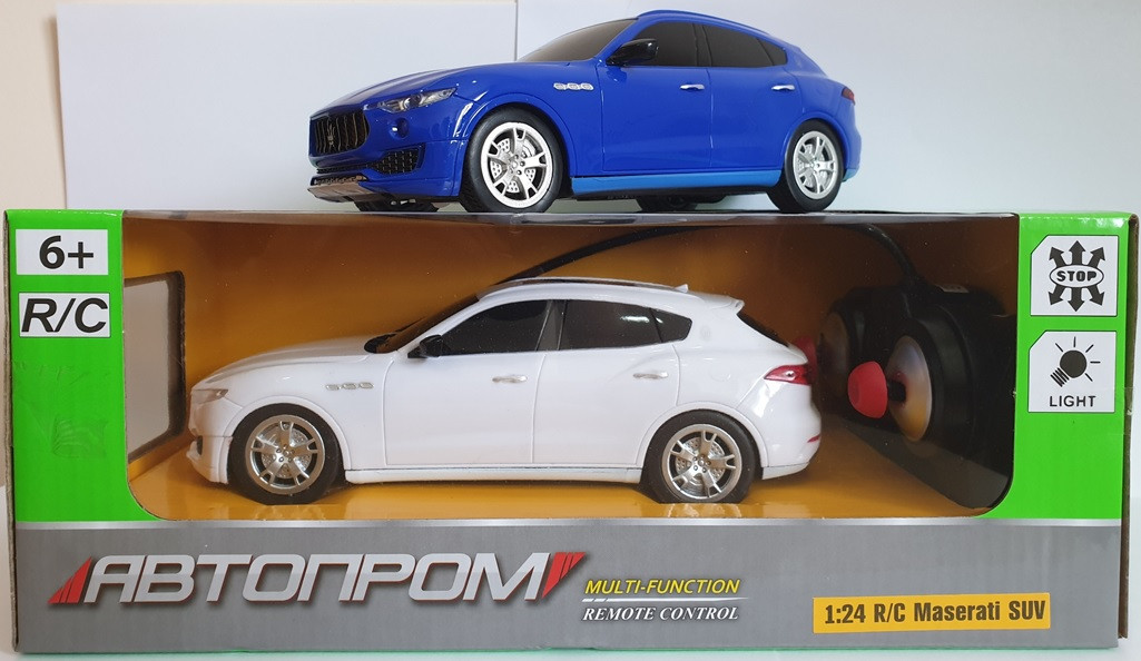 Машина батар. р/у 8818 (24шт) АВТОПРОМ,1:24 R/C MASERATI SUV LEVANTE MY 2017,2 цвета, в коробке 29*14*11,5см
Машина батар. р/у 8818 (24шт) АВТОПРОМ,1:24 R/C MASERATI SUV LEVANTE MY 2017,2 цвета, в коробке 29*14*11,5см