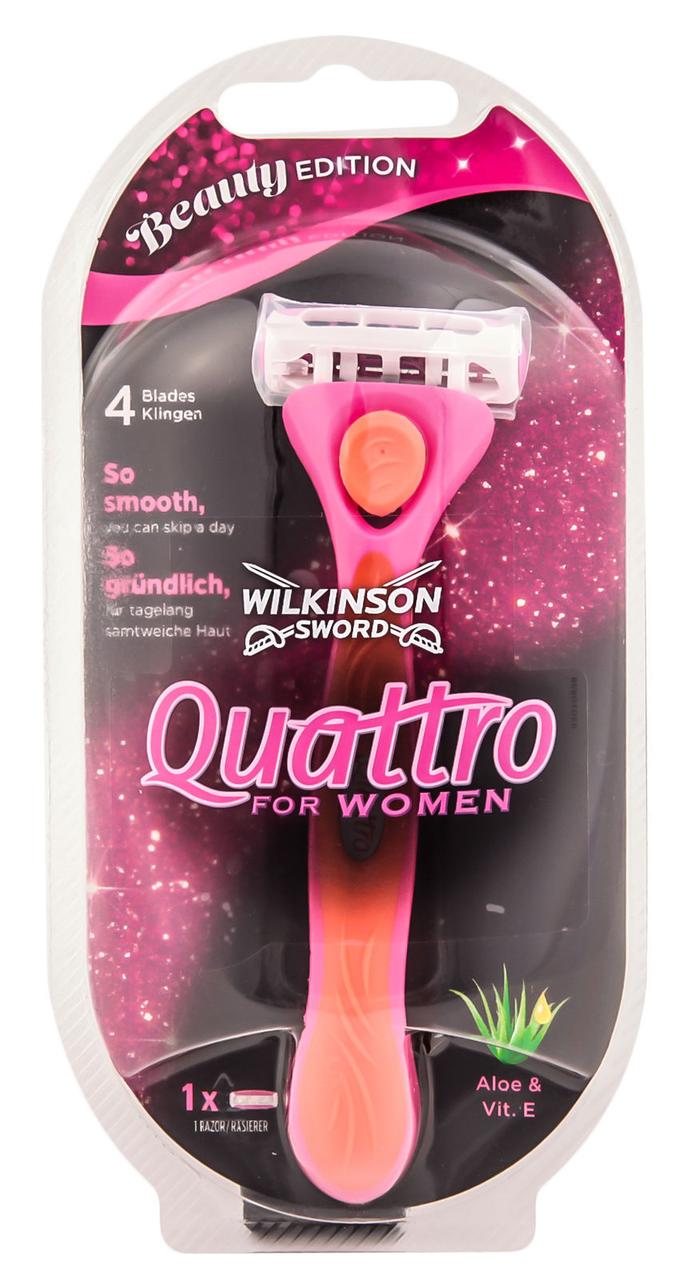 Женский станок для бритья ног Wilkinson (Schick) Quattro for Woman Beauty Edition 01102, бритва многоразовая
Женский станок для бритья ног Wilkinson (Schick) Quattro for Woman Beauty Edition 01102, бритва многоразовая