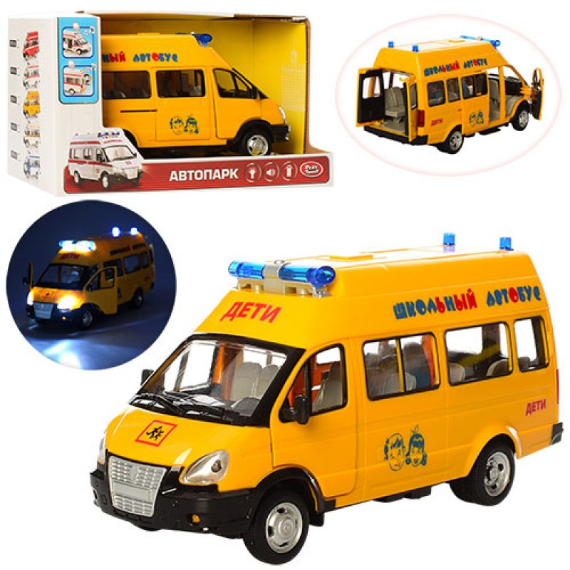 Газель Школьный автобус 9707-C, инер-я, 1:29,19см, музыка, звук, свет, открываются двери, бат-ке
Газель Школьный автобус 9707-C, инер-я, 1:29,19см, музыка, звук, свет, открываются двери, бат-ке