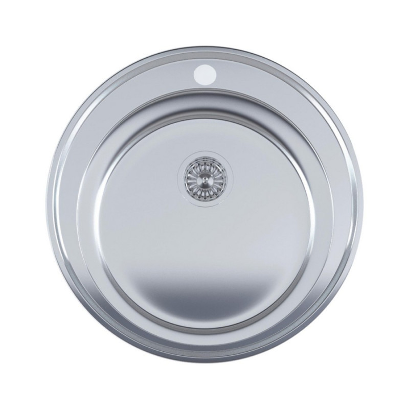 Круглая врезная кухонная мойка Imperial 510-D Decor с отверстием под смеситель, Матовый хром
Круглая врезная кухонная мойка Imperial 510-D Decor с отверстием под смеситель, Матовый хром