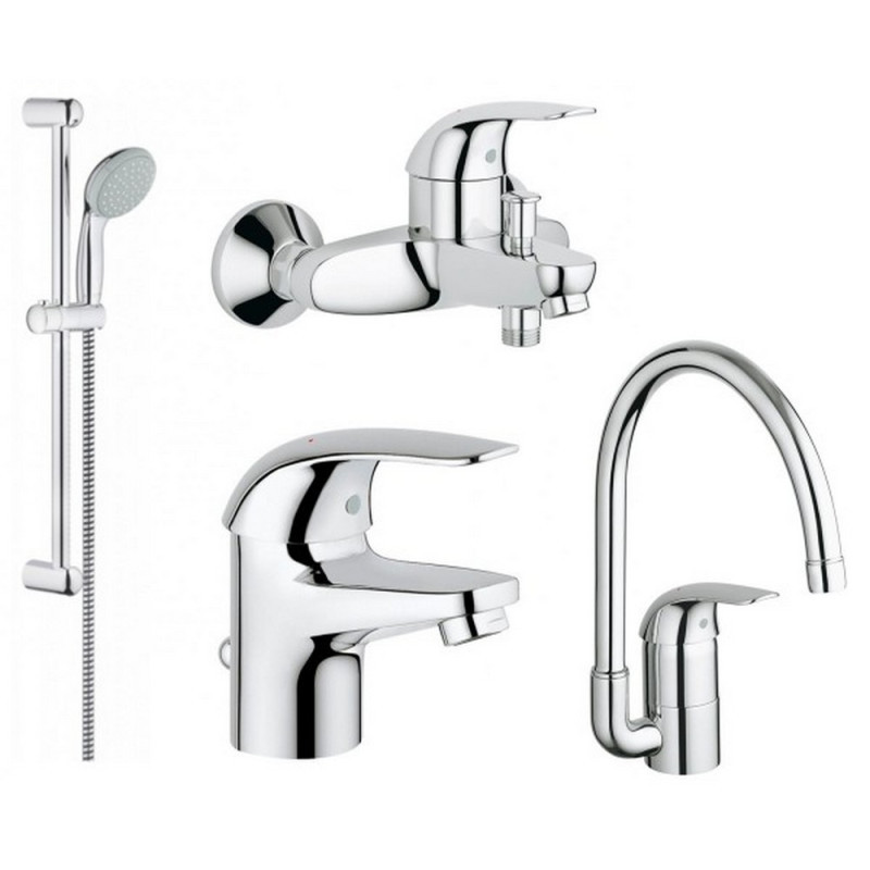 Набор смесителей 4 в 1 Grohe Euroeco 123242K (23262000+32743000+27598001+32752000), Хром
Набор смесителей 4 в 1 Grohe Euroeco 123242K (23262000+32743000+27598001+32752000), Хром