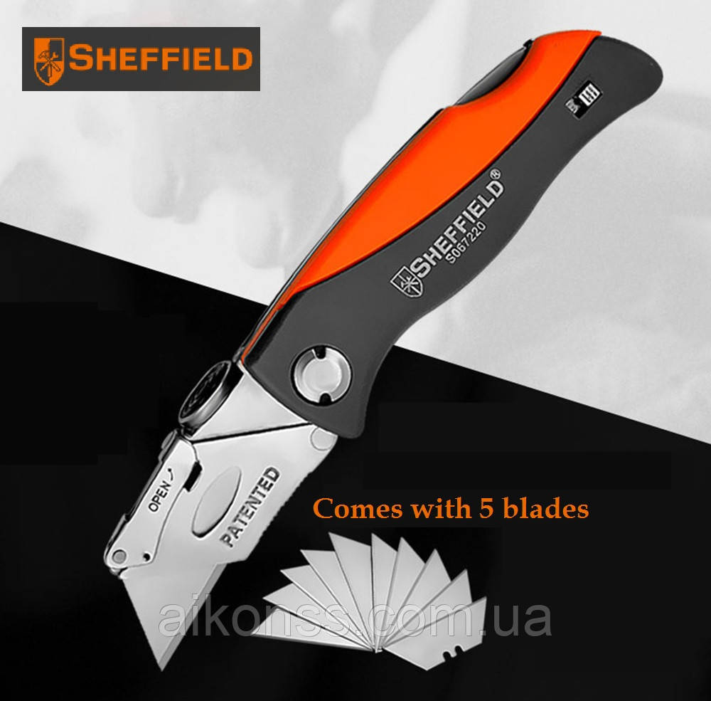 Sheffield S067220 Профи Складной универсальный нож . Многофункциональный карманный . Лезвия SK5 трапеция
Sheffield S067220 Профи Складной универсальный нож . Многофункциональный карманный . Лезвия SK5 трапеция