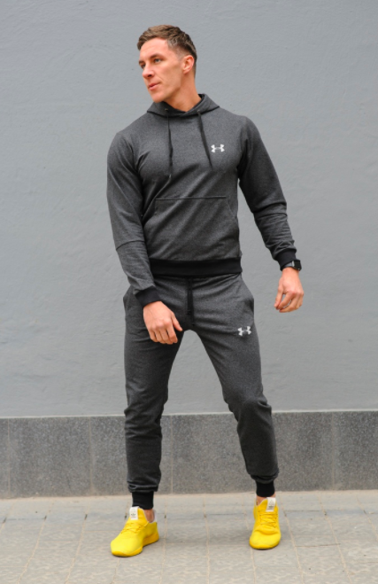 Спортивный костюм Under Armour мужской, весна-осень, темно - серый, 100 % хлопок, код MG-20107 XL
Спортивный костюм Under Armour мужской, весна-осень, темно - серый, 100 % хлопок, код MG-20107 XL