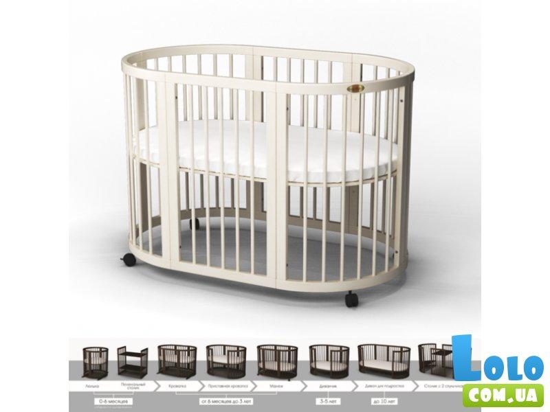 Круглая/овальная кроватка-трансформер 9 в 1 Smart Bed Oval, IngVart (молочный) (81637)
Круглая/овальная кроватка-трансформер 9 в 1 Smart Bed Oval, IngVart (молочный) (81637)