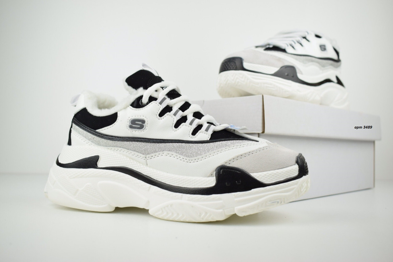Женские зимние кроссовки на меху в стиле Skechers D'Lites, замша, кожа, белые с черным 39 (24 см)
Женские зимние кроссовки на меху в стиле Skechers D'Lites, замша, кожа, белые с черным 39 (24 см)