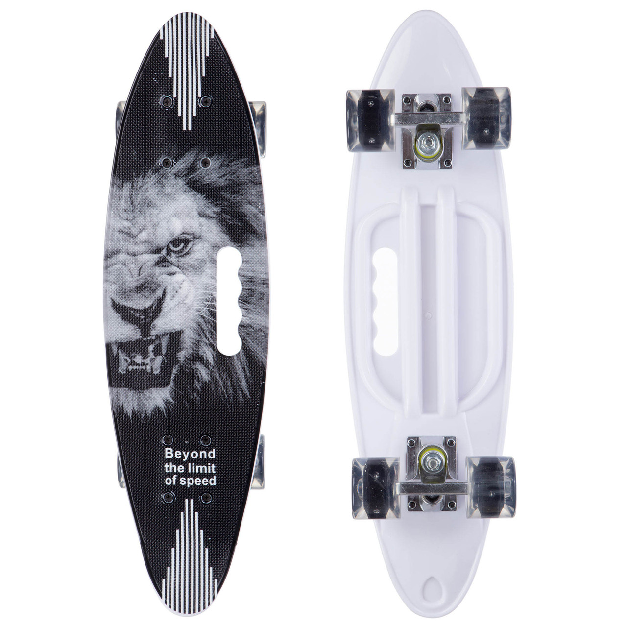 Скейт Пенни Борд Penny Cruiser круизер с ручкой Profi 2021 черно-белый со светящимися колесами
Скейт Пенни Борд Penny Cruiser круизер с ручкой Profi 2021 черно-белый со светящимися колесами