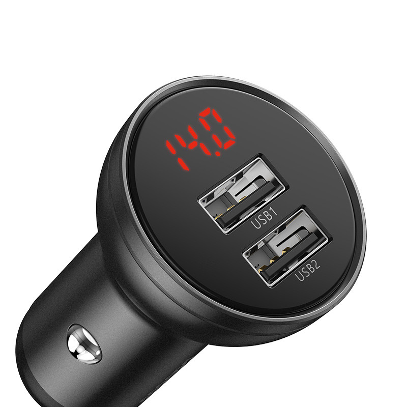 Автомобильное зарядное устройство (автозарядка) BASEUS Digital Display Dual USB |2USB, 4.8A, 24W| Черный
Автомобильное зарядное устройство (автозарядка) BASEUS Digital Display Dual USB |2USB, 4.8A, 24W| Черный