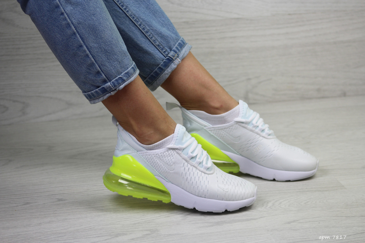 Женские кроссовки в стиле Nike Air Max 270, сетка, белые с салатовым. 37(23,5 см), размеры:36,37,39
Женские кроссовки в стиле Nike Air Max 270, сетка, белые с салатовым. 37(23,5 см), размеры:36,37,39