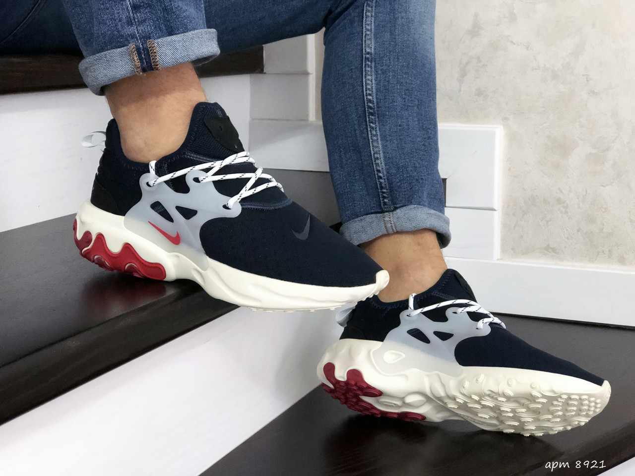 Мужские кроссовки в стиле Nike React Presto, сетка, текстиль, синие с бежевым 42(26,8 см), размеры:42,44
Мужские кроссовки в стиле Nike React Presto, сетка, текстиль, синие с бежевым 42(26,8 см), размеры:42,44