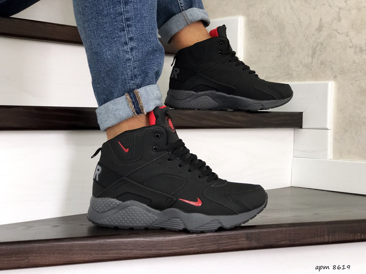 Мужские зимние кроссовки на меху в стиле Nike Air Huarache, кожа, черные с серым 43 (27,6 см)
Мужские зимние кроссовки на меху в стиле Nike Air Huarache, кожа, черные с серым 43 (27,6 см)