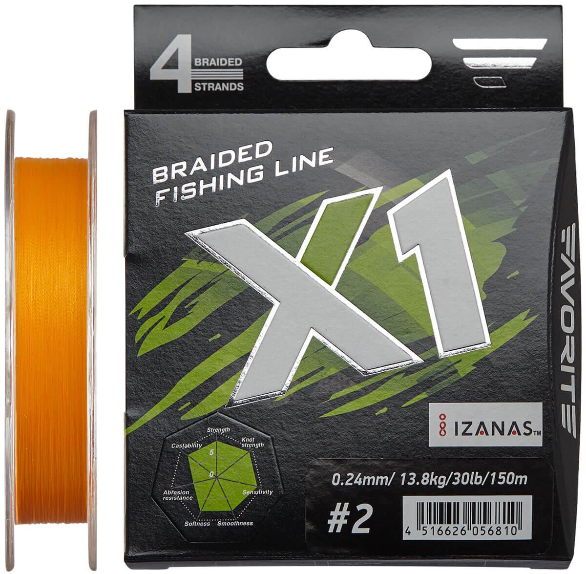 Шнур Favorite X1 PE 4x 150m 2.0 0.240mm 30lb 13.8kg Оранжевый 1693.11.23, КОД: 1699171
Шнур Favorite X1 PE 4x 150m 2.0 0.240mm 30lb 13.8kg Оранжевый 1693.11.23, КОД: 1699171