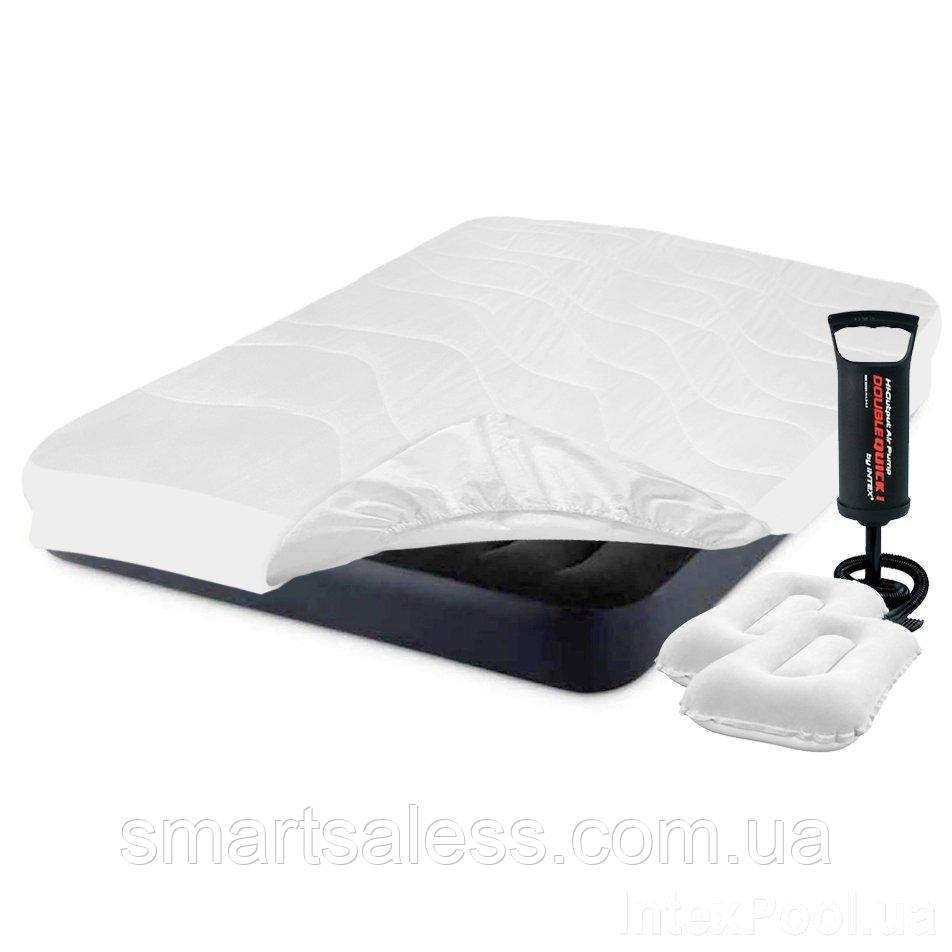 Двухместный надувной матрас Intex, 152 x 203 x 25 см,с наматрасником-чехом, двумя подушками и ручным насосом, Черный
Двухместный надувной матрас Intex, 152 x 203 x 25 см,с наматрасником-чехом, двумя подушками и ручным насосом, Черный