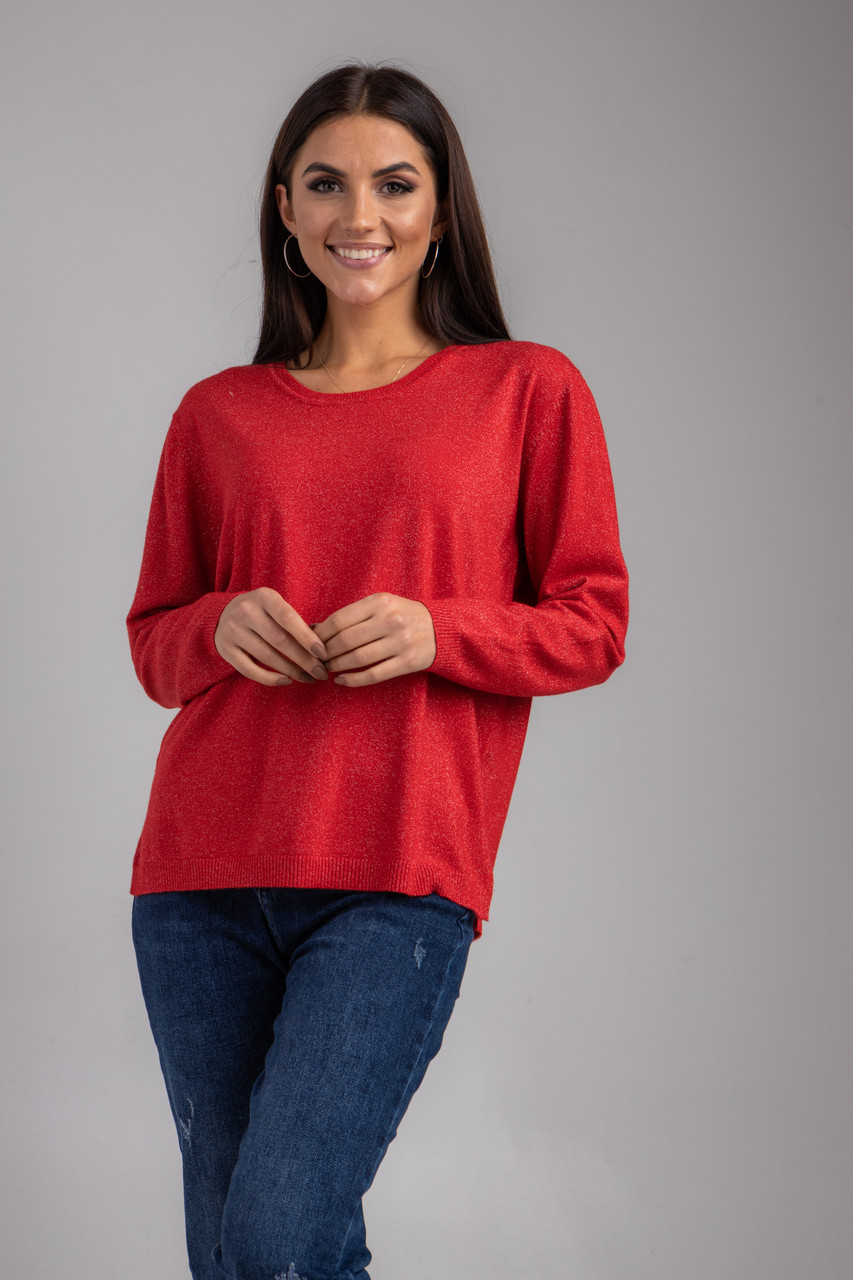 Женская нарядня люрексовая кофта с круглой горловиной в размере L/XL, XL/XXL в 4 разных цветах красный
Женская нарядня люрексовая кофта с круглой горловиной в размере L/XL, XL/XXL в 4 разных цветах красный