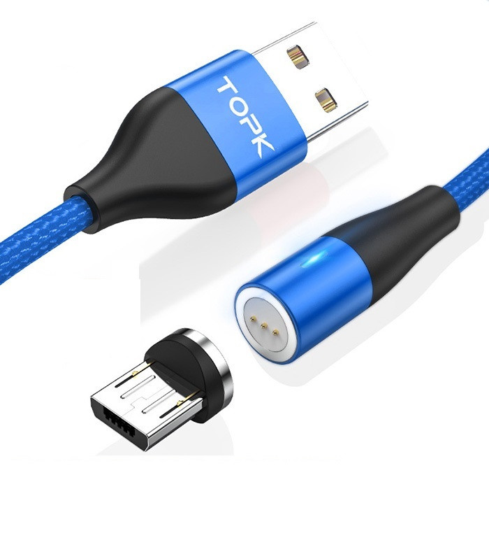 Магнитный кабель USB быстрая зарядка - 3 Ампера+ передача данных. MicroUSB Синий TOPK AM60!
Магнитный кабель USB быстрая зарядка - 3 Ампера+ передача данных. MicroUSB Синий TOPK AM60!
