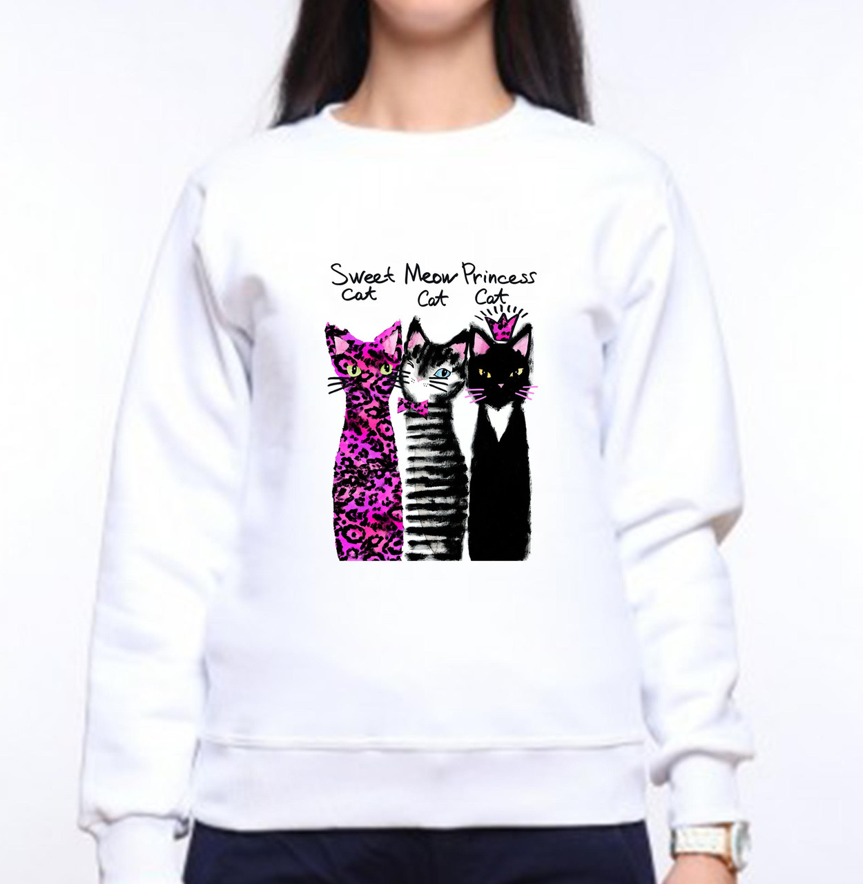 Женский свитшот с принтом Коты "Sweet cat, Meow cat, Princess cat" Push IT XS, Белый XXL
Женский свитшот с принтом Коты "Sweet cat, Meow cat, Princess cat" Push IT XS, Белый XXL
