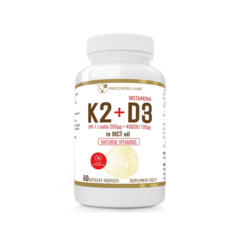 Витамины, Vitamin K2 MK-7 200mcg + D3 4000IU 100mcg In MCT Oil 60 caps, PROGRESS LABS
Витамины, Vitamin K2 MK-7 200mcg + D3 4000IU 100mcg In MCT Oil 60 caps, PROGRESS LABS