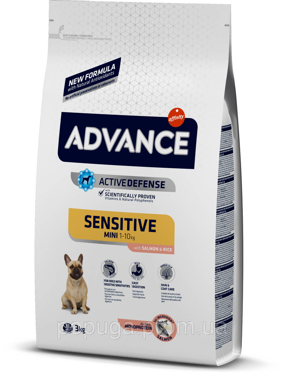 Advance Dog Mini Sensitive для собак малых пород с чувствительным пищеварением с лососем и рисом, 3 кг
Advance Dog Mini Sensitive для собак малых пород с чувствительным пищеварением с лососем и рисом, 3 кг