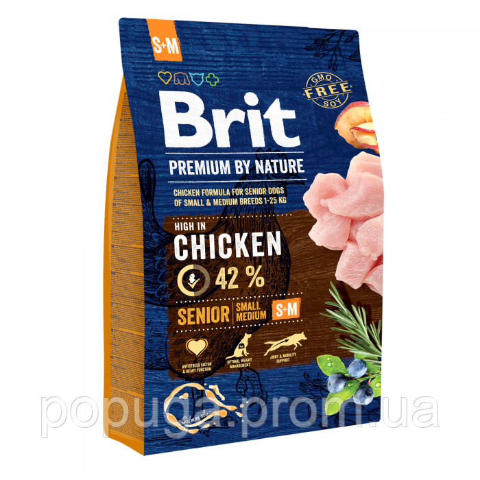Корм Brit Premium Senior Smal & Medium S/М для пожилых собак мелких и средних пород, 3 кг
Корм Brit Premium Senior Smal & Medium S/М для пожилых собак мелких и средних пород, 3 кг