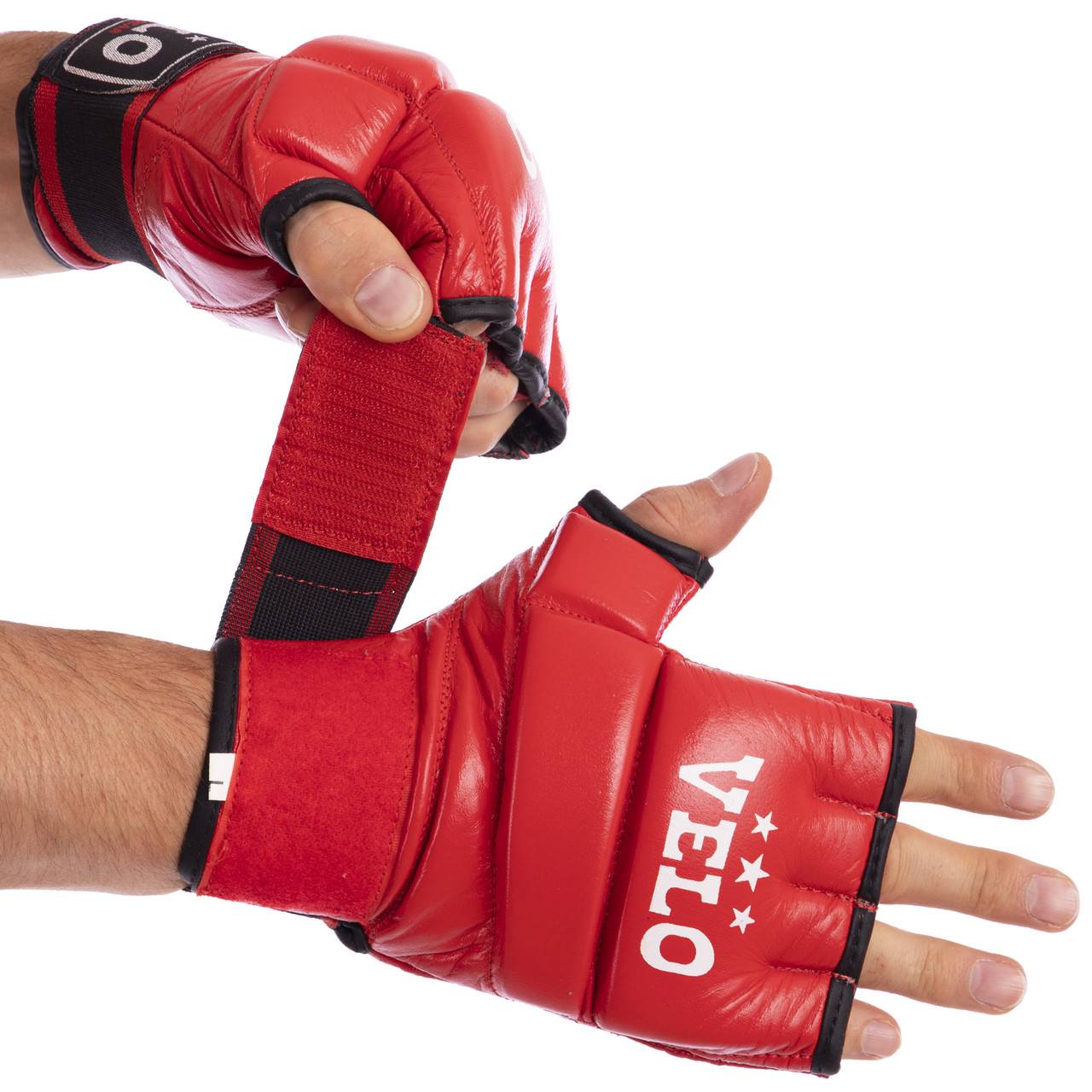 Перчатки для смешанных единоборств MMA кожаные VELO (р-р S-XL, цвета в ассортименте) (Красный)
Перчатки для смешанных единоборств MMA кожаные VELO (р-р S-XL, цвета в ассортименте) (Красный)
