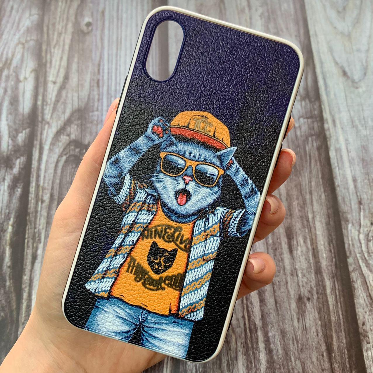 Чехол для Apple iPhone Xs X с принтом кота кожа яркий плотный чохол для айфон хс х икс черный
Чехол для Apple iPhone Xs X с принтом кота кожа яркий плотный чохол для айфон хс х икс черный