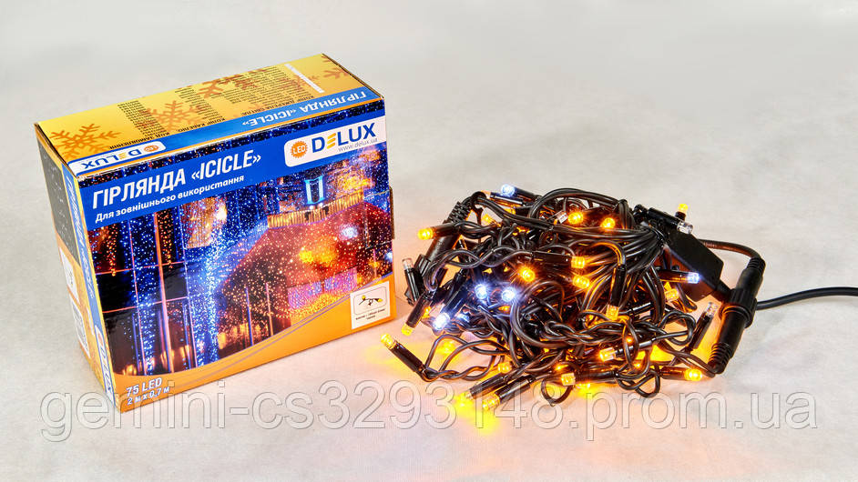 Гирлянда внешняя ICICLE 75 LED бахрома 2x0,7m 18 белый flash желтый/черный IP44 EN DELUX
Гирлянда внешняя ICICLE 75 LED бахрома 2x0,7m 18 белый flash желтый/черный IP44 EN DELUX