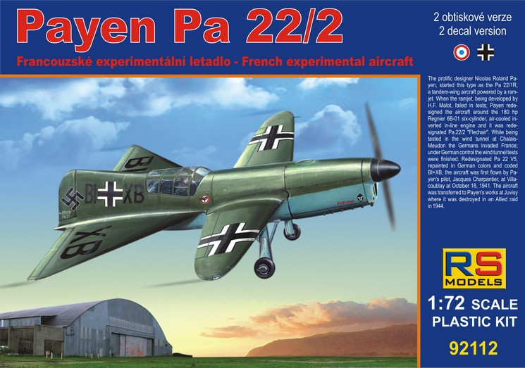 Пластикова модель 1/72 RS models 92112 Фрвнцузьський літак Payen Pa 22/2 (Germany, France)
Пластикова модель 1/72 RS models 92112 Фрвнцузьський літак Payen Pa 22/2 (Germany, France)
