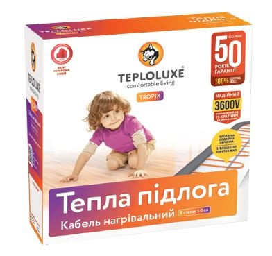 Кабель нагревательный Teploluxe Tropix ТЛБЕ 26,0 м/520 Вт для электрического теплого пола
Кабель нагревательный Teploluxe Tropix ТЛБЕ 26,0 м/520 Вт для электрического теплого пола