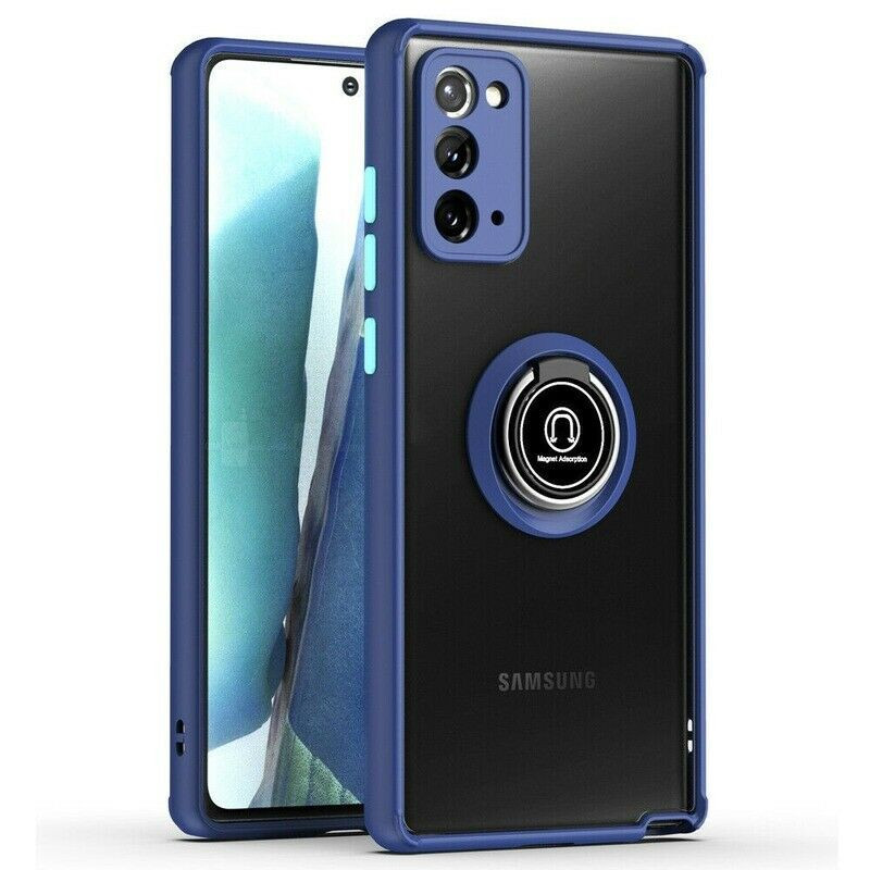 Чехол бампер с кольцом подставкой для Samsung Galaxy Note 20 синий противоударный матовый
Чехол бампер с кольцом подставкой для Samsung Galaxy Note 20 синий противоударный матовый