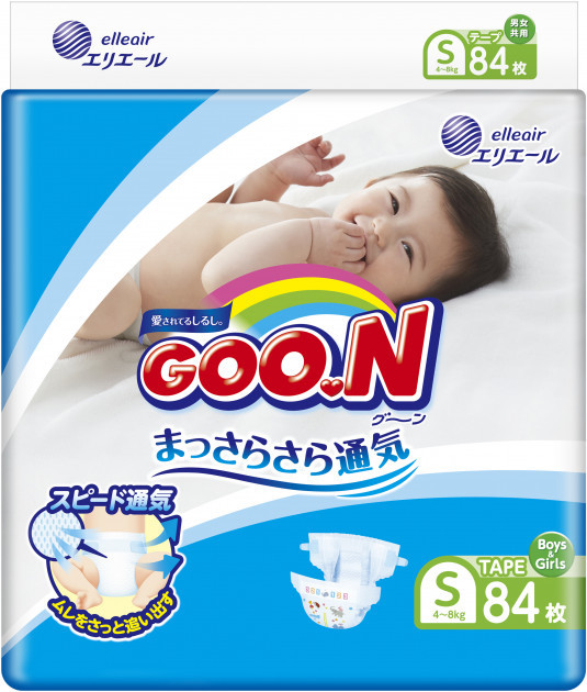 Подгузники (памперсы) GOO.N для детей 4-8 кг (размер S, на липучках, унисекс, 84 шт)
Подгузники (памперсы) GOO.N для детей 4-8 кг (размер S, на липучках, унисекс, 84 шт)