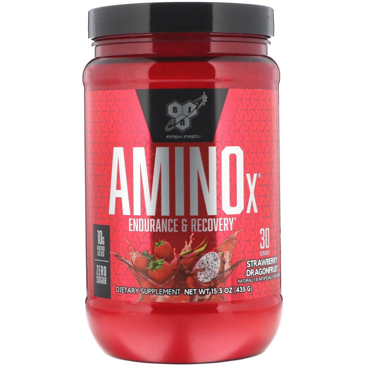 BSN, "Амино-X", средство для выносливости и восстановления со вкусом клубники и питайи, 15,3 унции (435 г)
BSN, "Амино-X", средство для выносливости и восстановления со вкусом клубники и питайи, 15,3 унции (435 г)