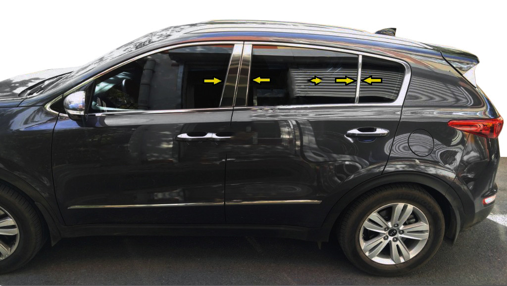 Молдинг дверных стоек (нерж.) Kia Sportage 2015↗ гг. / Накладки на кузов КИА Спортейдж
Молдинг дверных стоек (нерж.) Kia Sportage 2015↗ гг. / Накладки на кузов КИА Спортейдж