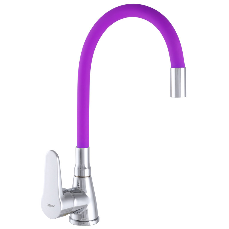 Смеситель для кухни ZERIX SOP7 146 с фиолетовым гибким изливом (ZX2658), Фиолетовый
Смеситель для кухни ZERIX SOP7 146 с фиолетовым гибким изливом (ZX2658), Фиолетовый