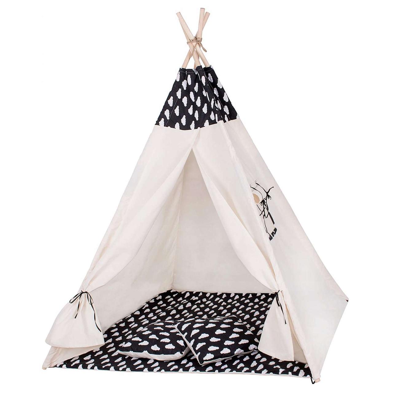 Детская палатка вигвам в комплекте матрас и две подушки Springos Tipi Xxl White/Black SKL41-277677
Детская палатка вигвам в комплекте матрас и две подушки Springos Tipi Xxl White/Black SKL41-277677